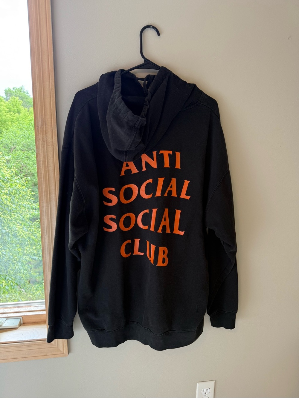 Anti Social Social Club Black Hoodie with Orange Back Print